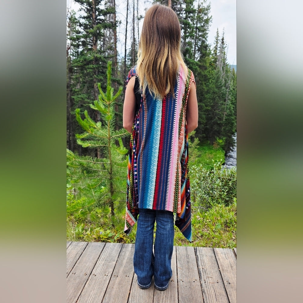 Wrangler Multicolor Patterned Wrap Vest Size Small